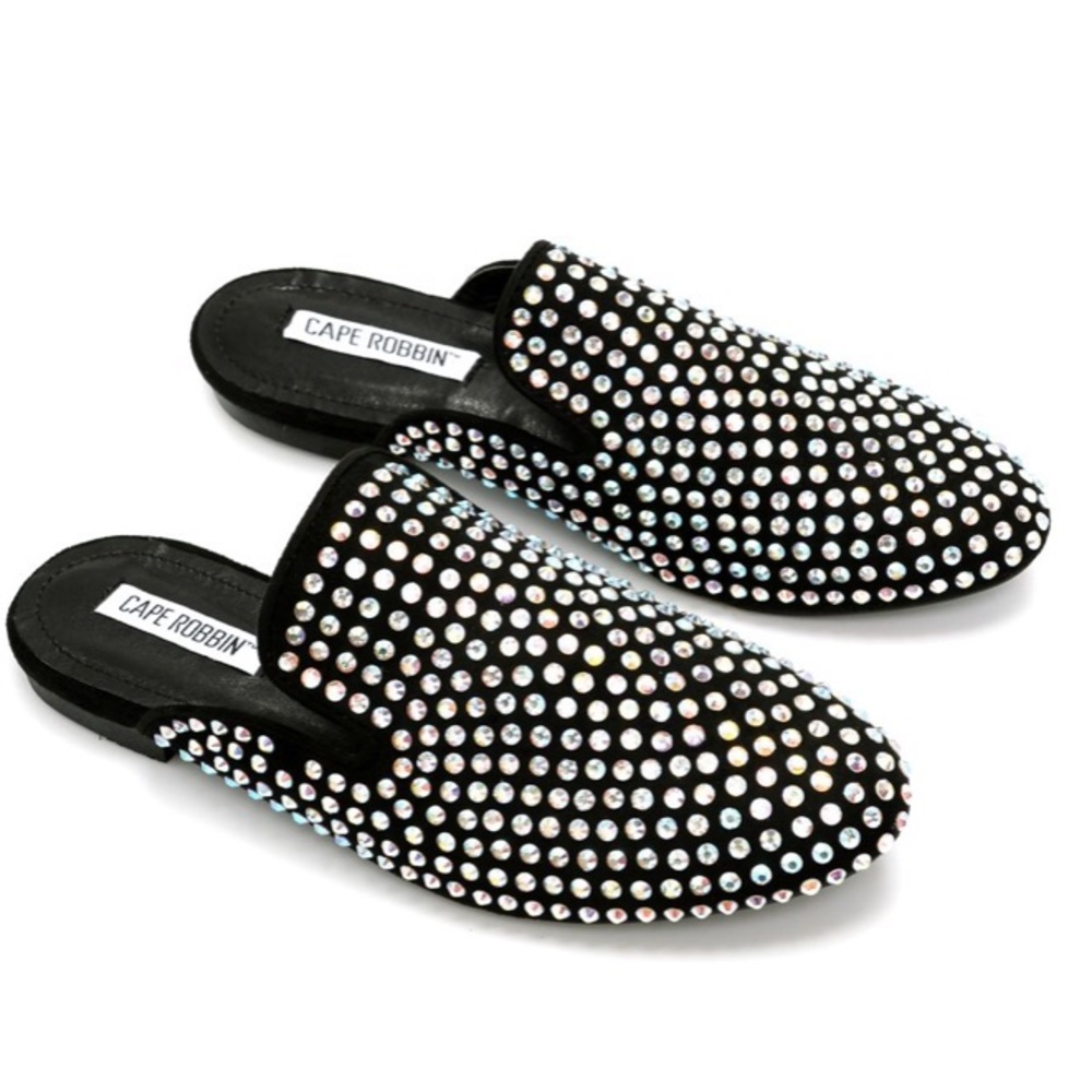 BNIB Black Rhinestone Flats